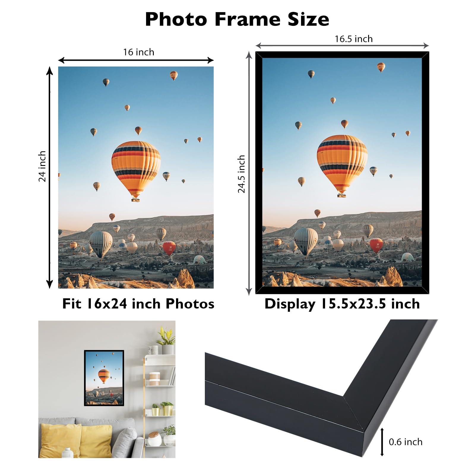 Amazon.co.jp: JCJMY 16x24インチ 写真フレーム ポスター写真用